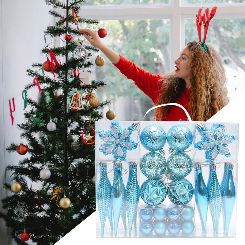 Kugelanhänger für Weihnachtsbaum 40X Dekorative bruchsichere Ornamente für die Feiertage Kein Farbverblassen Weihnachtsbaumkugel mit Seil