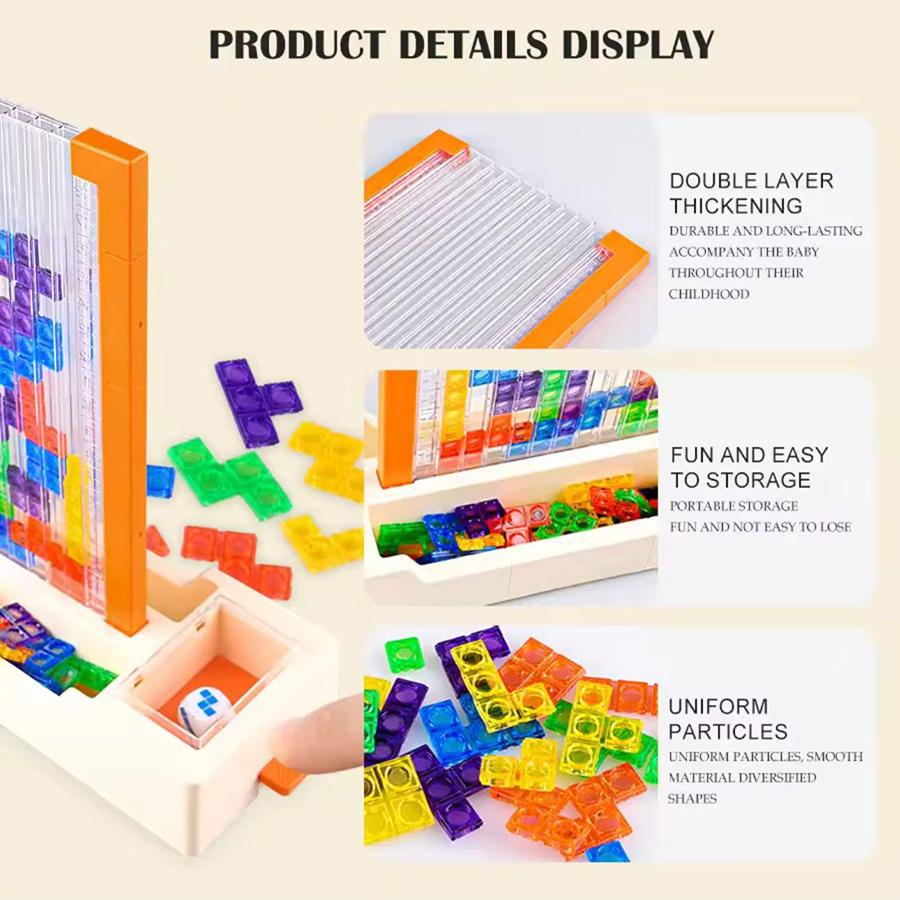 1Set-3D High-Standard Tetris First-Class Toy Premium-Quality Mutated High-Standard Square High-Standard Random Box Superior-Grade Assembly-Bricks