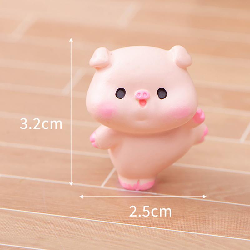Cute Gourmet Pig Ornament Cartoon Piggy Figurine Car Desktop Decoration Micro Landscape Dollhouse Miniature Toy