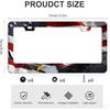 American Flag Eagle License Plate Frames - 2 Pcs Set 2 Holes Stainless Steel Metal Auto Car Accessories Decoration License Plate Frame Cover Size