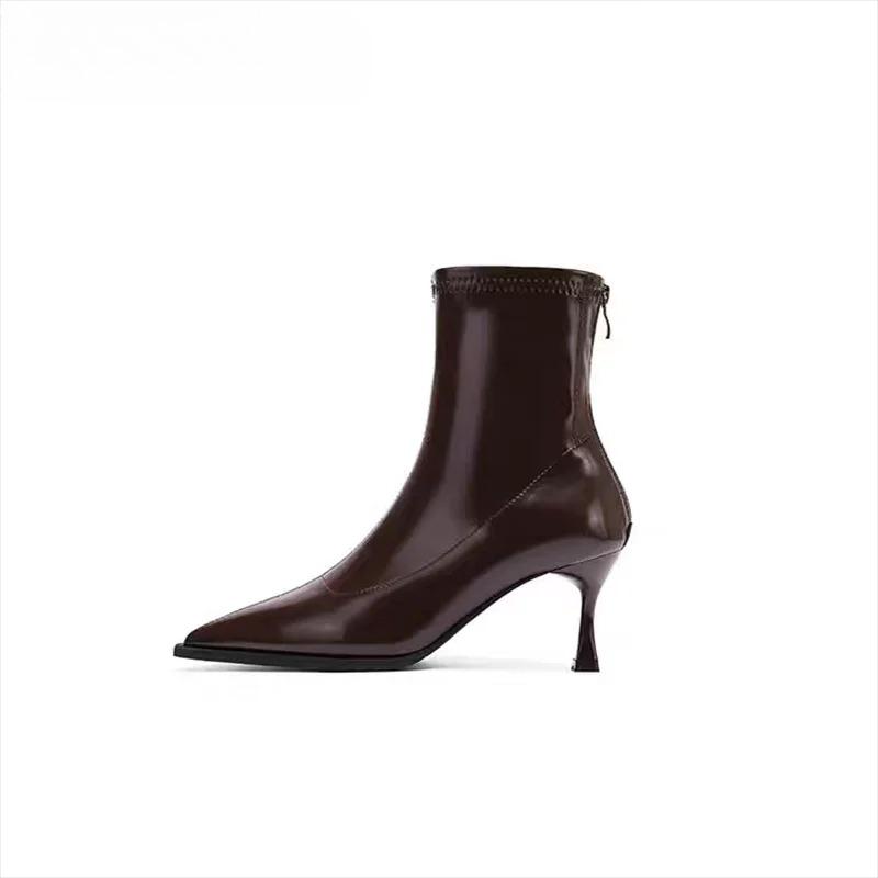 Autumn Winter Pointed Toe Women Thin Heel Ankle Boots Street Style Party Stripper Short Botas Mujer