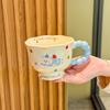 Super Beautiful Cup Cute Polka Dot Puppy Ceramic Mug Children's Milk Breakfast Cup Girl Birthday Gift