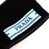 Great PRADA Triangle Logo Triangle Plate Velvet Ribbon Barrette black 1IF154 Used