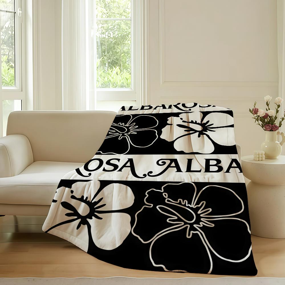 Fashion Print A Alba R Rosa Blanket For Sofa Office Bed Plane Travel Sleep Read Relax Camping Soft And Warm