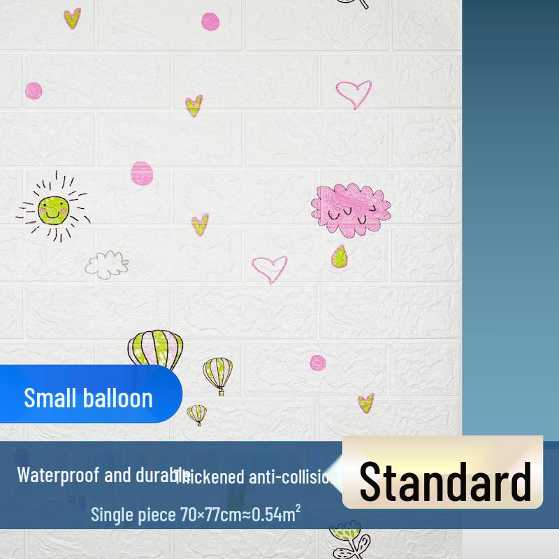 Retro 3D Brick Pattern Self-Adhesive Moisture-Proof Wallpaper Sticker