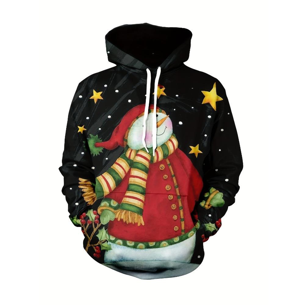 Autumn Winter Christmas Series 3D Digital Printed Men's Women's Loose Fitting Pullover Hoodies Fashionable Cartoon Long Sleeved Hoodies