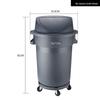 Large Round Wheeled Trash Can with Lid for Outdoor or Kitchen Use