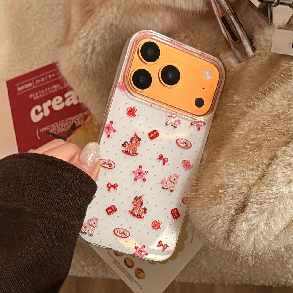 Glitzerndes Neujahr Rosa Pony Cartoon Beliebte Handyhülle für Apple iPhone 17, iPhone 16 Pro Max