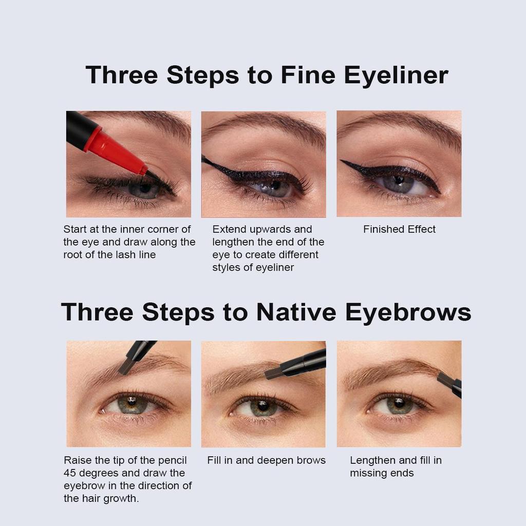 Retractable Eyebrow Pencil Long Lasting Waterproof Sweatproof Non-Smudge