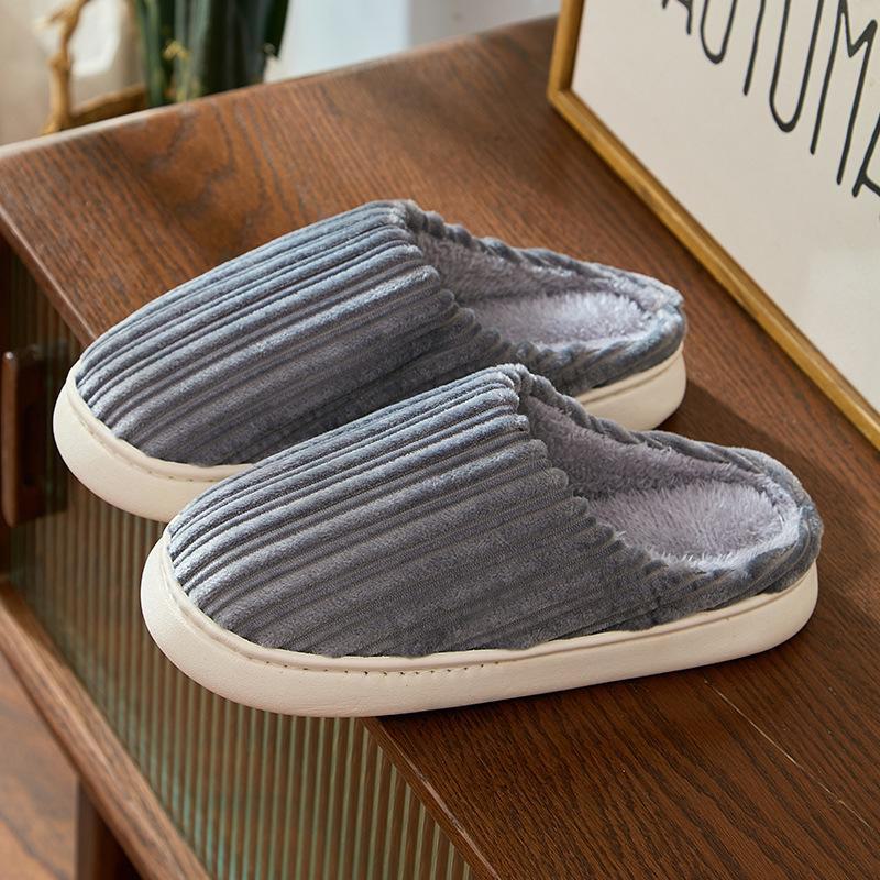 Dammtofflor och herrtofflor i plyschbomull: Ny stil, Varm, Halkfri, Bekväma Vinterinneskor