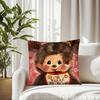 Cartoon Animation M-Monchhichi Pillow Case Fashion Square Pillowcase Bedroom Sofa Room Ins Decoration Leisure Cushion Cover