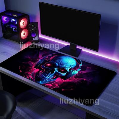 Hiphop Skull Mouse Pad Large Computer Office Game Table Mat 90x40 XXL Rubber Non-slip Stitched Edge Keyboard Mats Long Desk Pads