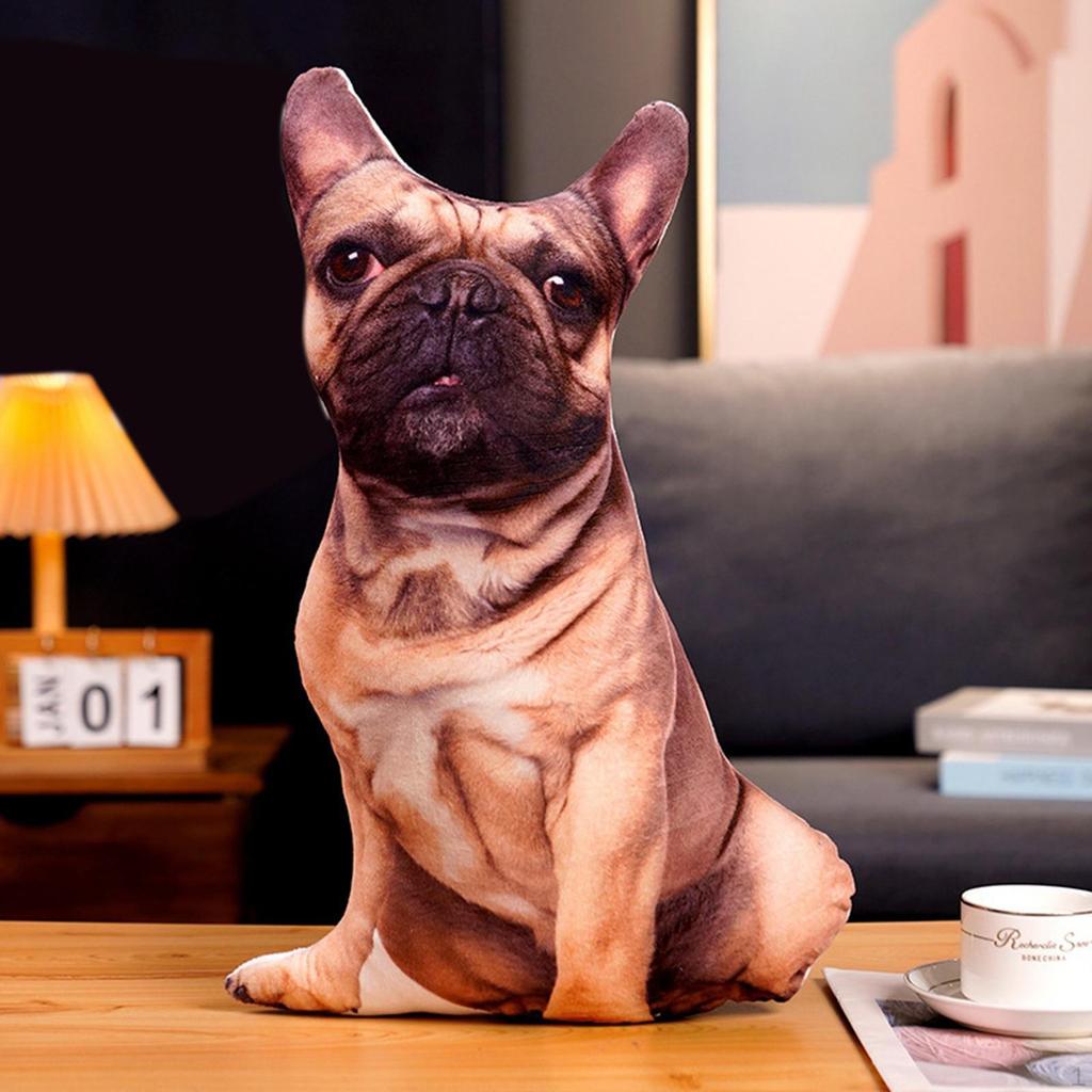 Animals Dog Pattern Plush Throw Pillow Case, Durable Filled with PP Decorative for Living Room
