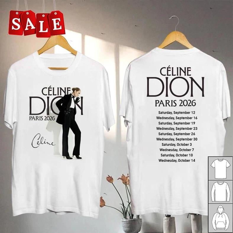 Nuova Maglietta CELINE DION PARIS 2026 Regalo Per Fan Unisex S-4XL