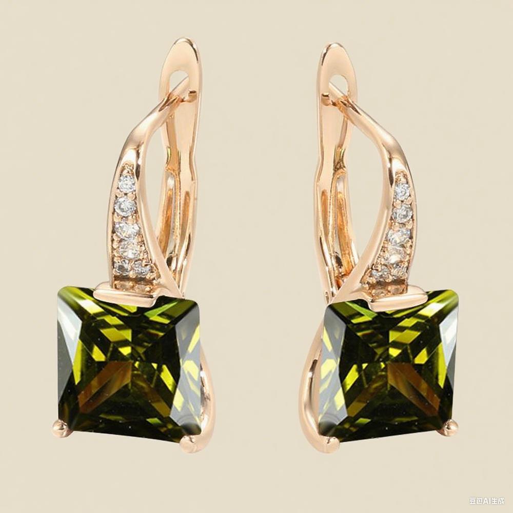 

Квадратные синие радужные серьги-подвески с цирконами CZ для женщин, модные серьги-капли золотого цвета, повседневные изящные украшения дубильная кора