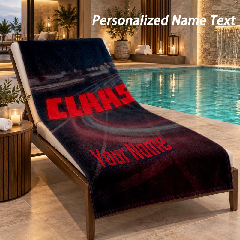 Custom Text CLAAS Print Beach Towel Large Towel For Home Bathroom Beach