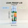 1PC Elephant Green Leaf Floral Print 750ml Color Plastic Sports Water Bottle Leakproof Flip Straw Lid Suitable for Sports Office Home Use