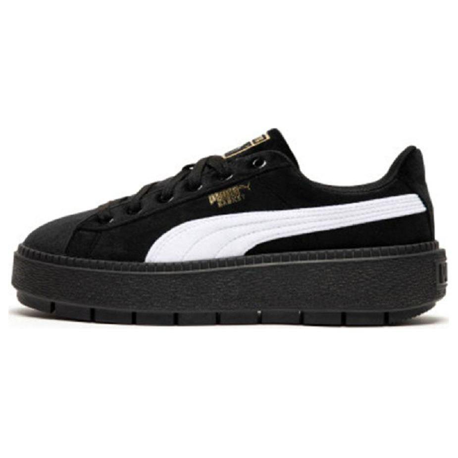 

Puma Platform Trace V Suede Comfortable Low-Top Sneakers Women sneakers Black White 372613-01 38