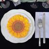 20pcs/Set, Disposable Sunflower Shape Printed Napkins, Birthday Holiday Picnic Wedding Party Paper Towels, Restaurant Dessert