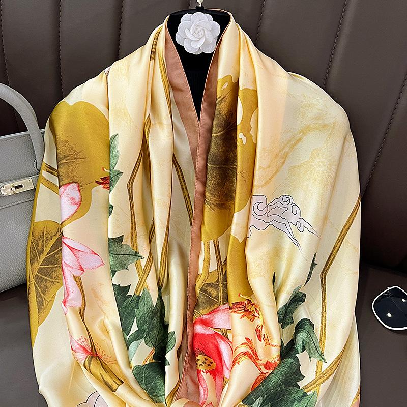 

Silk scarf femininity fashion simulation silk silk scarf spring autumn and winter versatile foreign style long oversized yarn outer 180cm