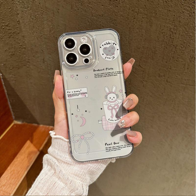

Pearl Bow Bunny Apple Phone Case: Full Coverage Drop Protection for iPhone 17/16/13/12/12 Pro/XR/8/7 iPhone 7 Plus