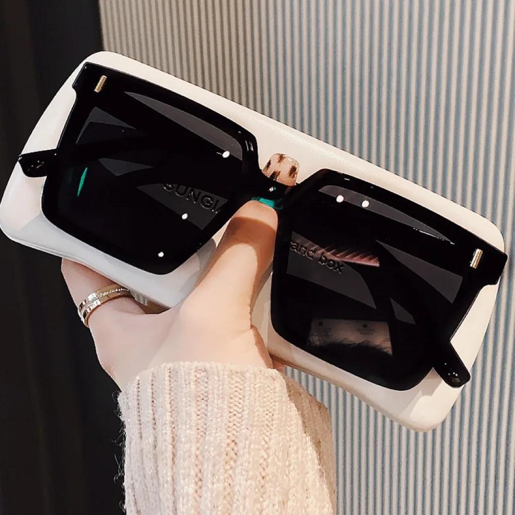 

Y2K Новый Стиль Мода Очки с Большой Оправой Защита от УФ-лучей Роскошные Солнцезащитные Очки Винтажные Очки для Снятия Усталости для Женщин чёрный