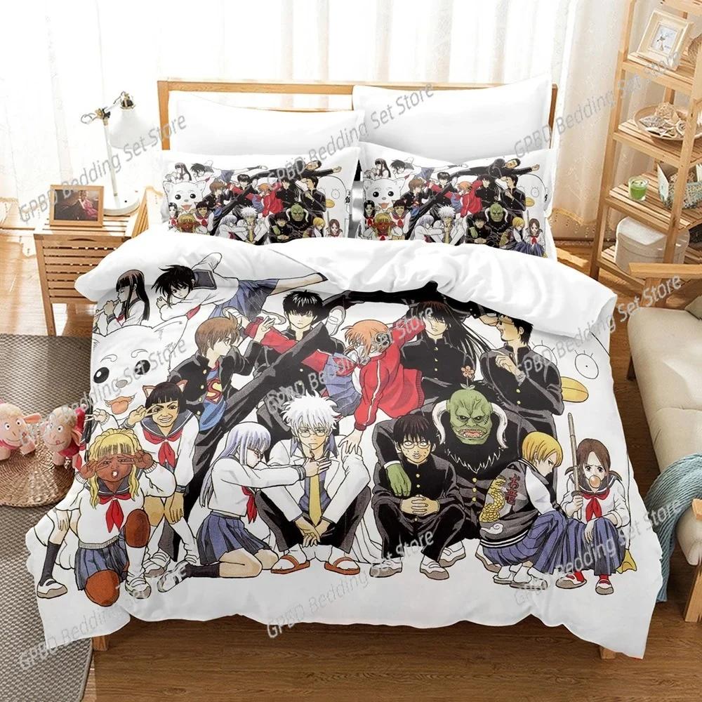 3D Print Anime Gintama Bedding Set For Bedroom Soft Modern Bedspreads Comefortable Kids Duvet Cover Quilt Cover And Pillowcase