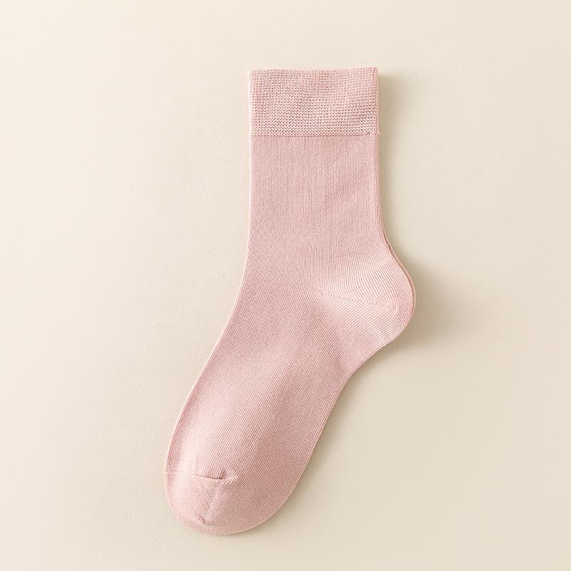 

Женские весенне-осенние однотонные дышащие влагоотводящие носки-трубы из хлопка без косточек 1 pair розовый