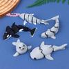 S-1Pc 3D Printed Small Animal Joint Flexible Simulation Shark, Killer Whale Ornament Home Decoration Gift For Friends Family