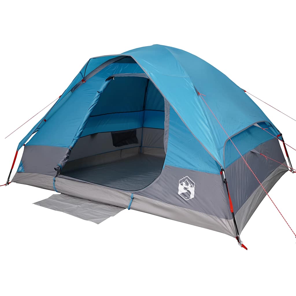 Dome Camping Tent for 4 Persons Blue Waterproof