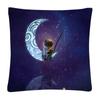 Home Decor Car Sofa Cushion Cover Astronaut Cartoon Pattern Print Square Pillowcase