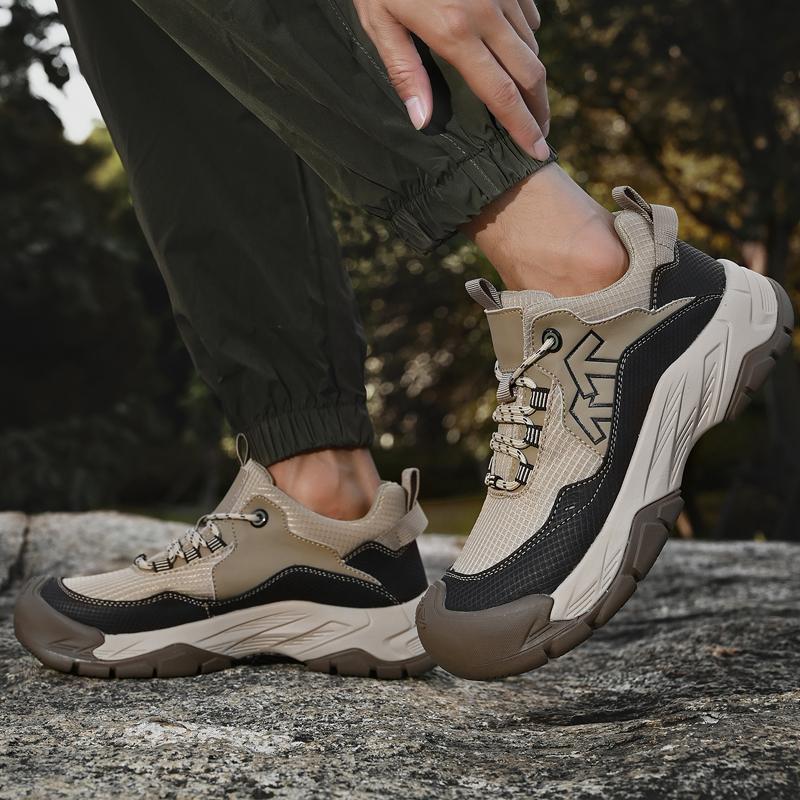 Comfortable Men's Hiking Shoes Casual Sneakers Daily Walking Travel Shoes Fashionable Treking Footwear Lightweight Mesh Shoes