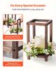 10 Set/30 Pcs Wooden Wedding Lantern Centerpiece, Includes 10 Wooden Lantern Candle Holder 10 Flameless LED Candle 10 Champagne Flower Wreath for