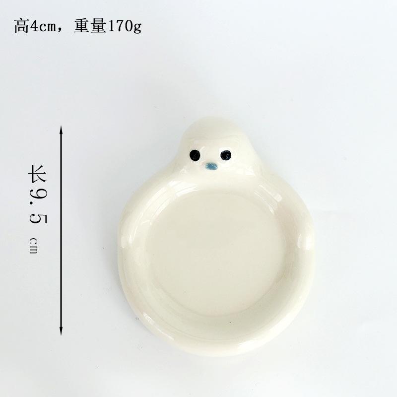 Creative Cartoon Panda Ceramic Plate Household Dipping Plate Cute Small Plate Soy Sauce Plate Seasoning Plate Hot Pot Sauce Plate