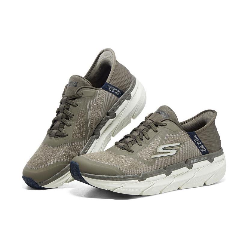 Skechers Maximale Dämpfung Premier Flash Serie Lässig Bequem Langlebig Niedrig geschnitten Laufschuhe Herren Sneaker Braun 220313-TPE