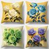 Elegant Colorful Rose Pillow Covers White Blue Green Purple Floral Throw Pillow Cases Modern Botanical Home Decor Cushion Covers