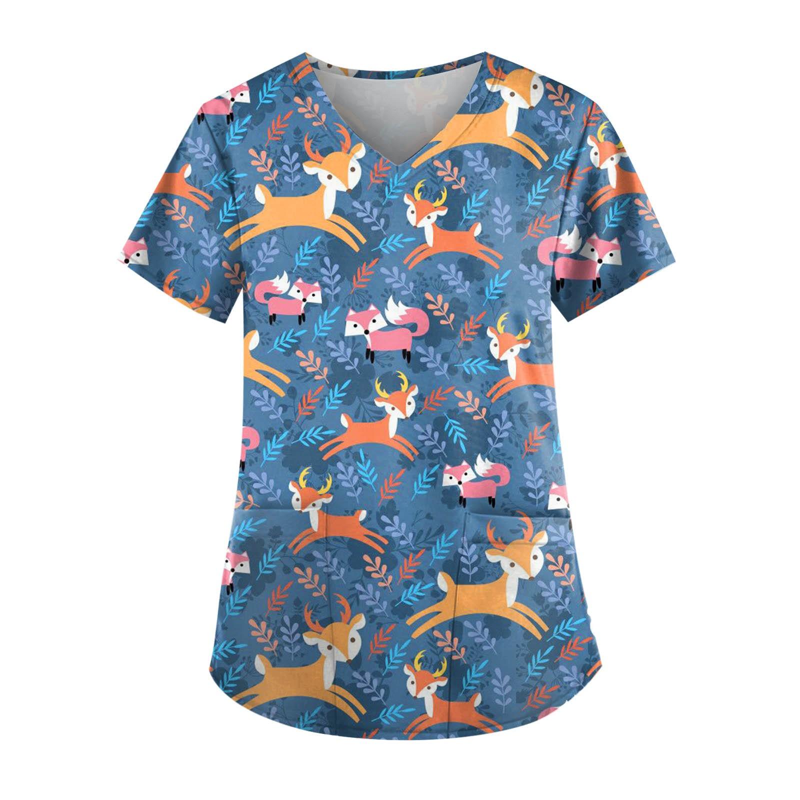 

(SU)Женский топ с карманами и карманами с короткими рукавами и V-образным вырезом