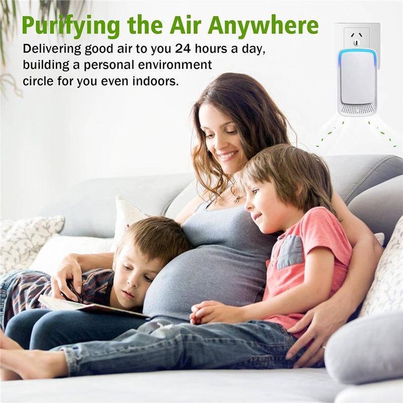 Premium-Plug In Air Ionizers For Home 1 Pack Portable And Quiet Work Negative Air Purifier EU Plug