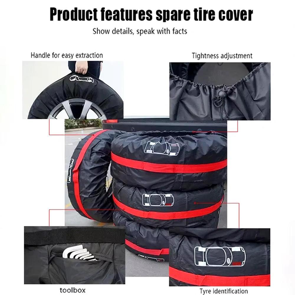 Universal Car Spare Tire Covers Case Auto Wheel Tires Storage Bags 210D Oxford Cloth Dust-proof Protector Car Tire Accessories