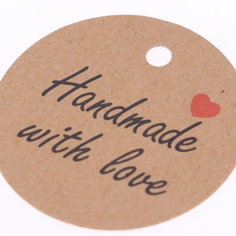 100 Stück/Los Blanko mit Schnur 20M Kraftpapier-Schnur Preisschilder Geschenkkarten