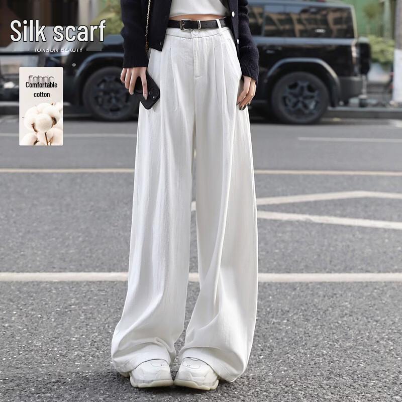 Women s Loose High-Waist Wide-Leg Casual Pants M