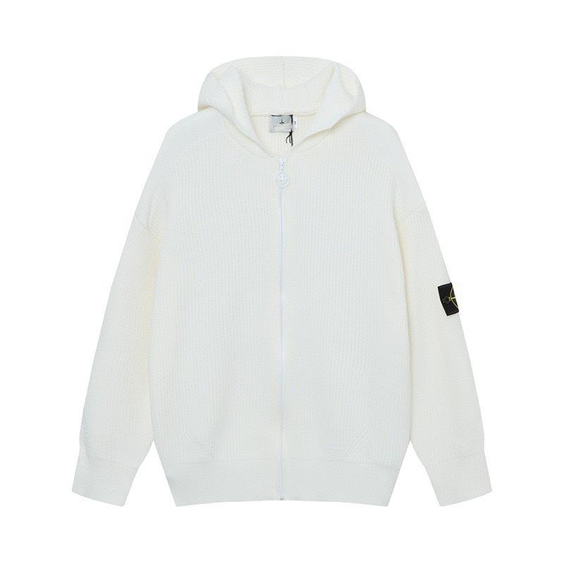 STONE Unisex Reißverschluss Stehkragen Strickpullover für Herbst & Winter