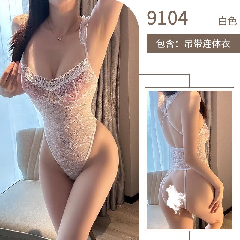 Leaky Chest Perspective Erotic Underwear Temptation Pure Lace Suspenders Small Breasts Show Big Sexy One-piece Open Crotch