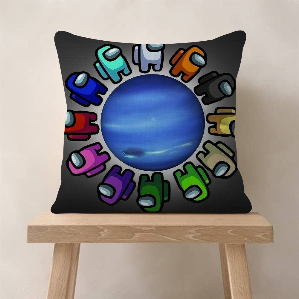 Cool AAmong UUs Game Pillow Covers Cartoon Sofa Decorative Home Doublesided Printing Short Plush Cute Cushion Cover