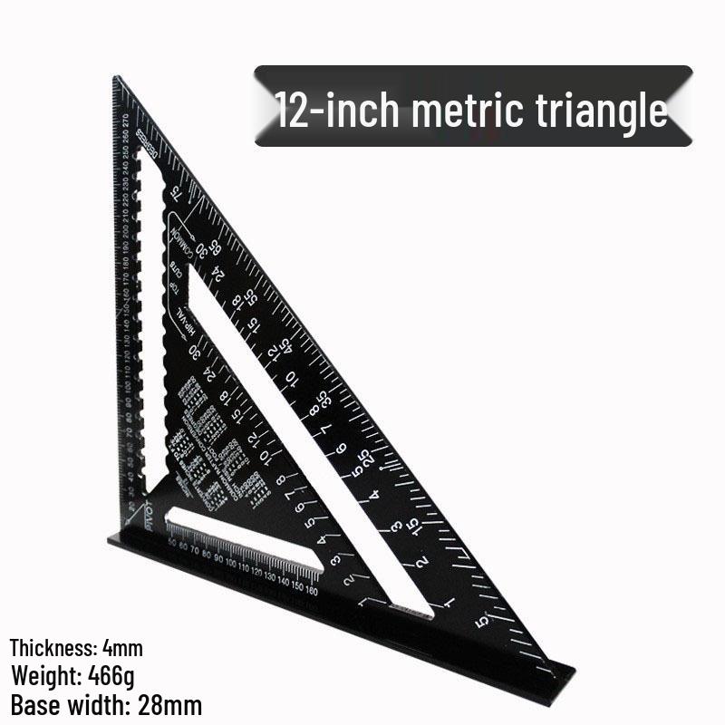 Stainless Steel 90° & 45° Right Angle Triangle Ruler for Woodworking & Decoration