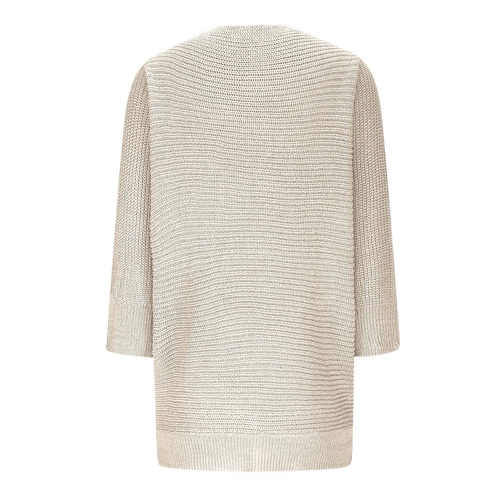 Women's Fashion Solid Color Round Neck Dolman Sleeve Three Quarter Sleeve Knit Pullover Sweater Casual Lightweight Top