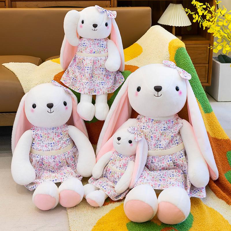Skirt Cute Floral Rabbit Plush Toy Birthday Gift Children Bed Doll Sleeping