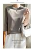 Women's Mercerized Cotton Solid Color Mid-Sleeve T-Shirt