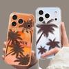Summer Coconut Tree Phone Case for iPhone 17, Compatible with 12-16 Pro Max, Apple 15, 14, 13, Couple Set