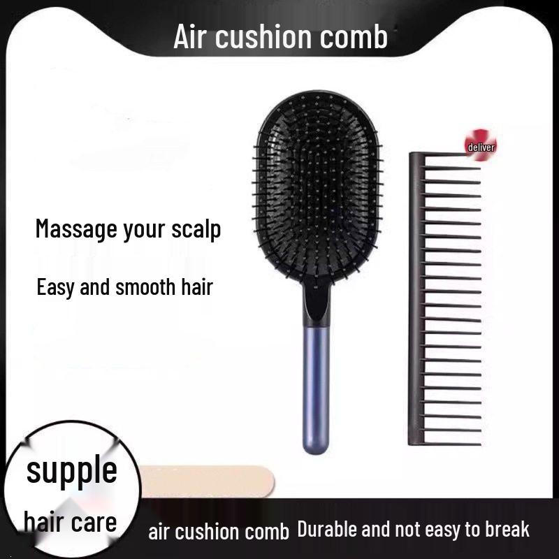Huaqiangbei Anti-static Cushion Comb Set: Fluffy Long Hair Massage & Care - 2 Pieces.